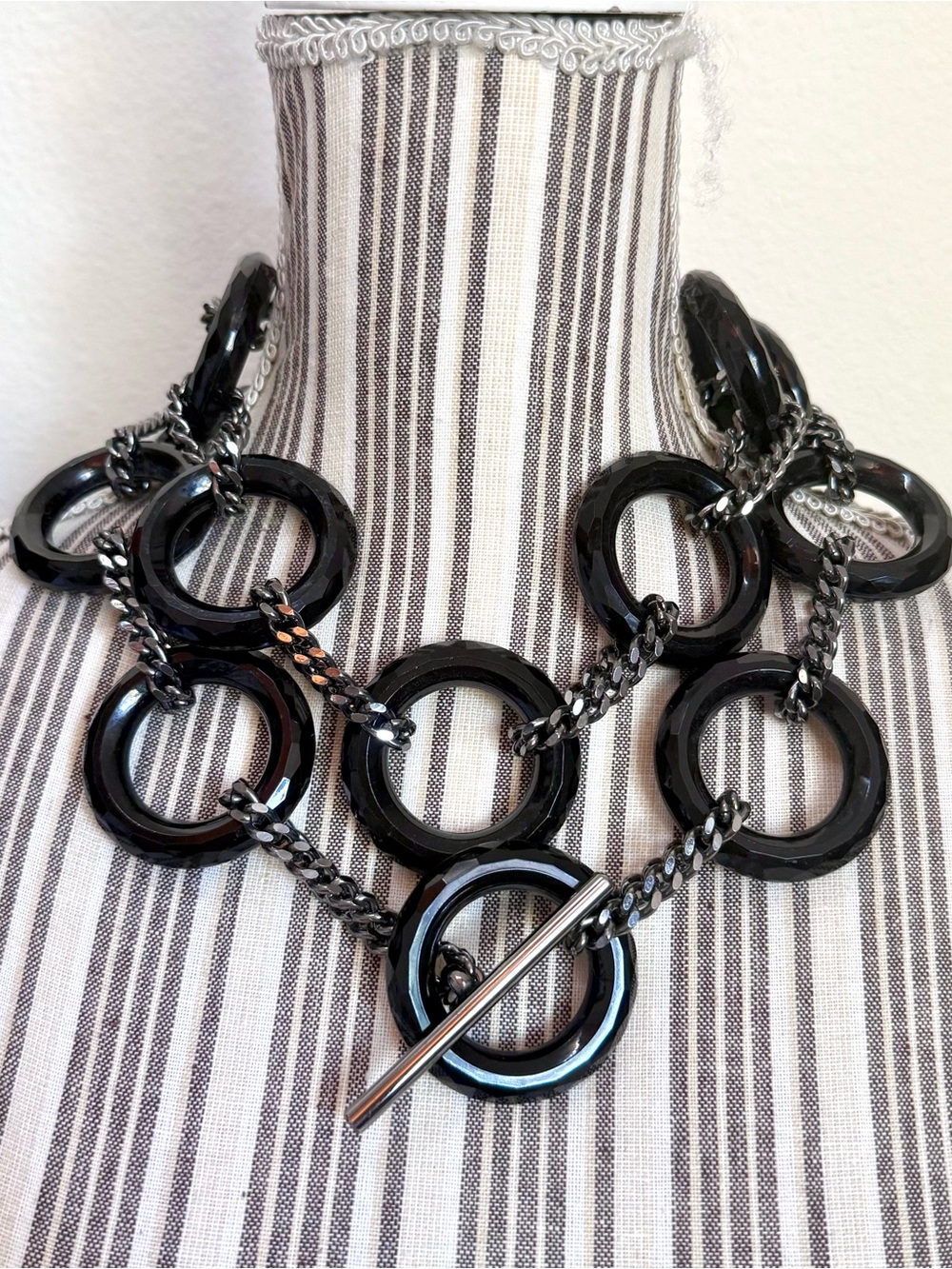 Suzi Roher Night Black Resin Ring Belt/Necklace